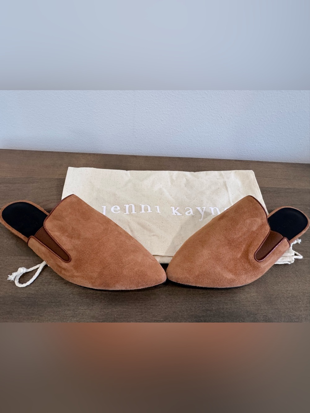 Jenni Kayne Brown Suede Slip-On Pointed Mules